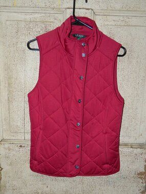 Lauren Ralph Lauren Snap Front Quilted Vest Sz S (DD-14)